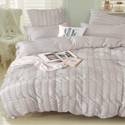 Pościel z mikrowłókna Kora 160x200 3 el. Light Grey nr209