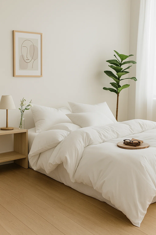 Biała pościel bawełniana 140x200 2 el. M411 B-01