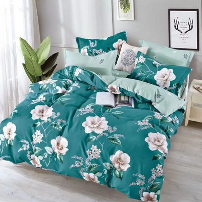 Pościel flanelowa gruba zimowa ciepła w kwiaty Cotia 160x200 4 el. A021