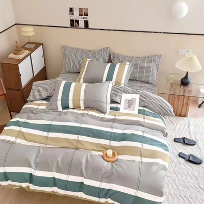 Pościel flanelowa gruba zimowa ciepła w pasy Allen 200x220 3 el. A011